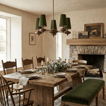 Orlan Walnut Brass Velvet Chandelier for Dining Room