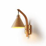 Camber Arc Wall Sconce — Sculpted Wood & Brass Wall Light