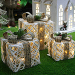 Set of 3 Festive Gift Box Decorations in Modern Style for Holiday Interiors