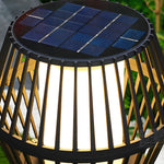 Matte Black Solar Caged Lantern for Modern Outdoor Spaces