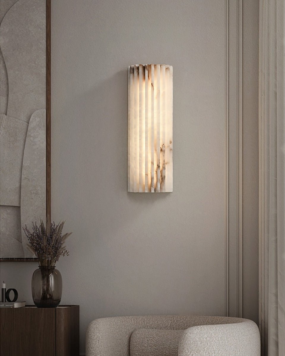 Alvia Alabaster Wall Sconce — Natural Stone LED Wall Light