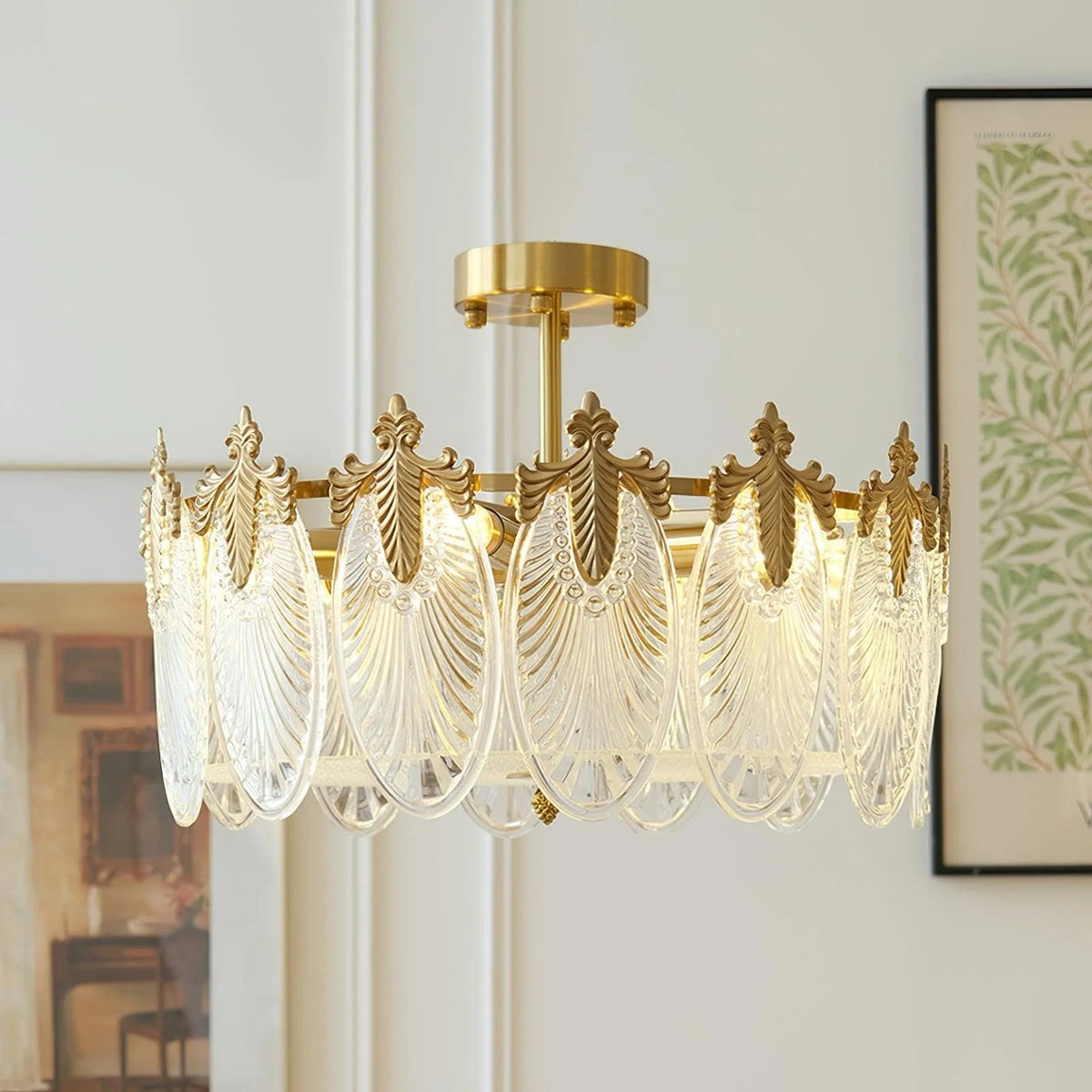 Intricate Round Glass Chandelier