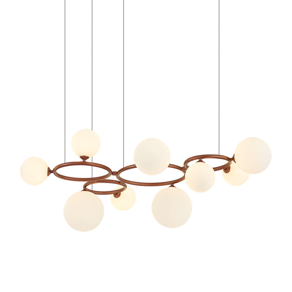5 7 9 Light Glass Ball Circular Contemporary Chandelier With 3 Step Dimming