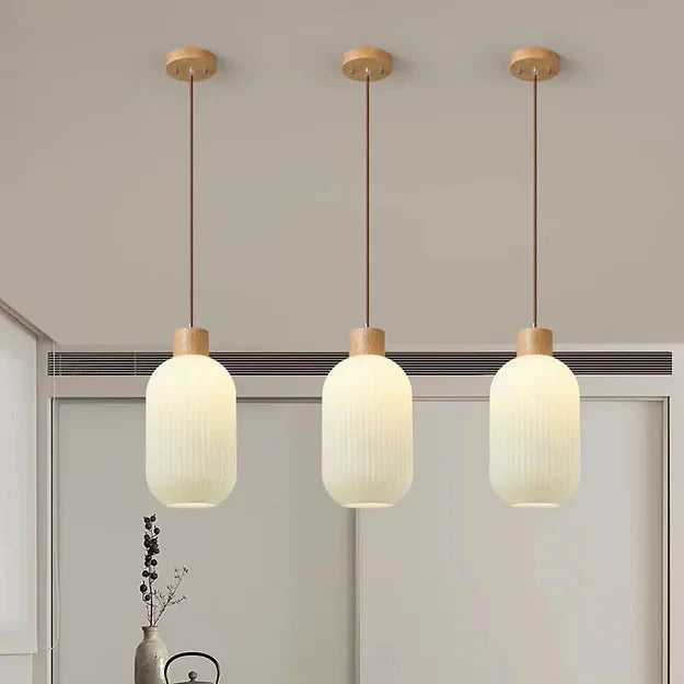 Antique Lantern Style Glass Pendant Lamp