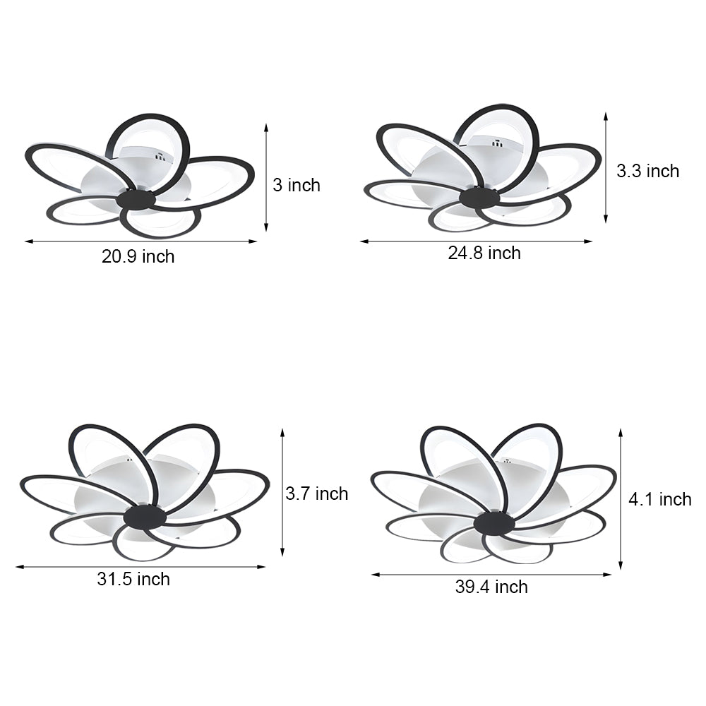 Modern Petal Flush Mount Light Acrylic Led Flower Shape Ceiling Lamp