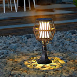 Matte Black Solar Caged Lantern for Modern Outdoor Spaces
