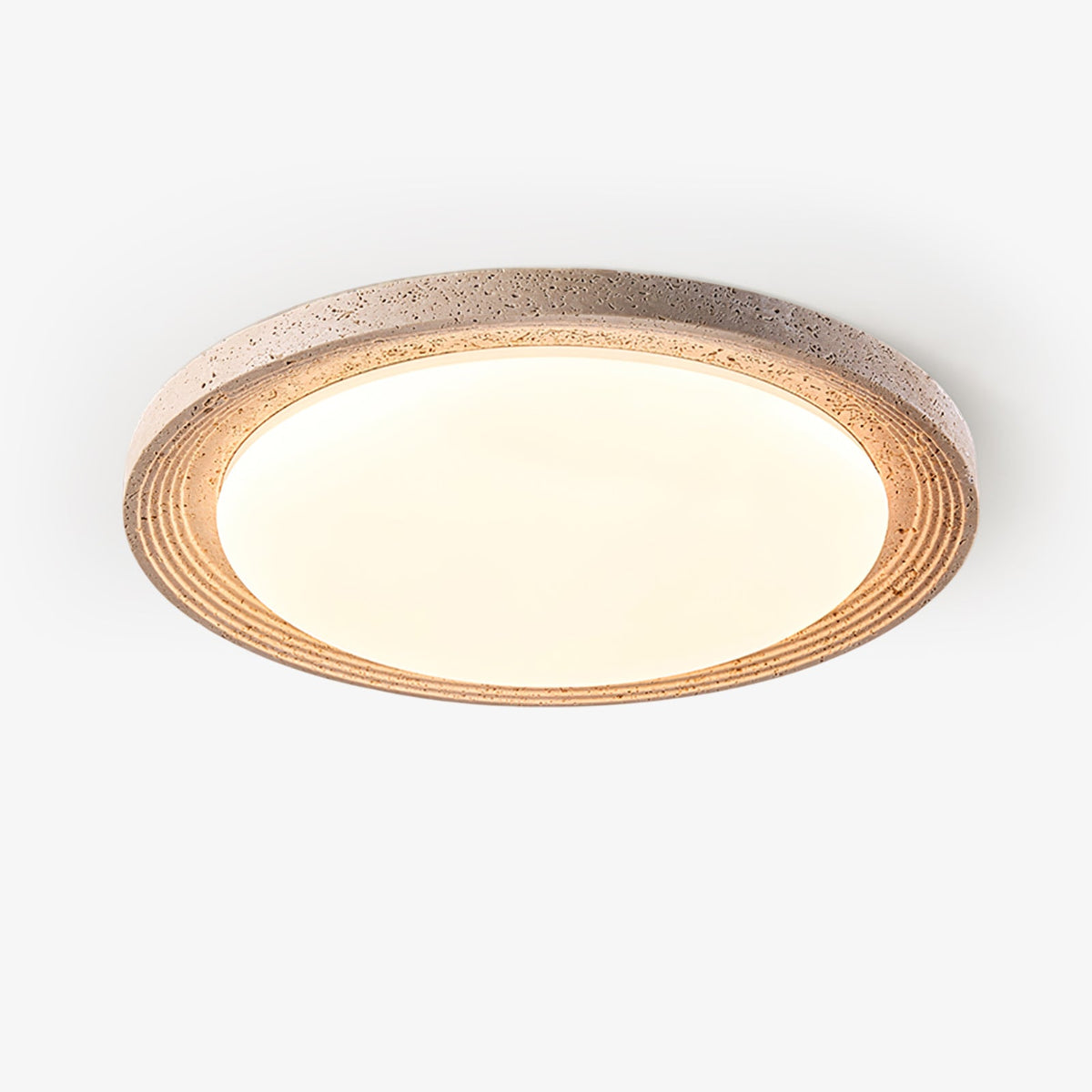 Soluna Ceiling Light in Natural Travertine – Modern Flush Mount LED