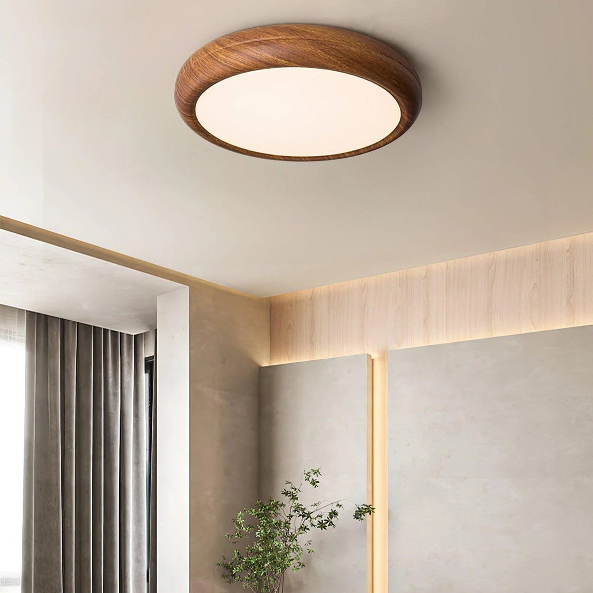 Wooden Veneer Ceiling Light