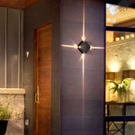Minimalist Waterproof Outdoor Wall Light with Four-Sided LED Glow
