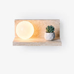 Shelf Travertine Wall Sconce with Integrated LED Lighting