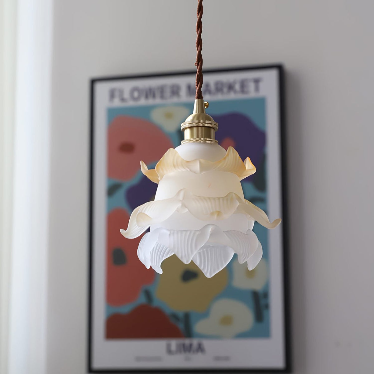 1970 Floral Pendant Light