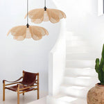 Retro Floral Rattan Pendant Lamp