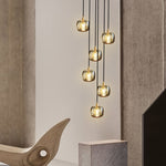 Long Spiral Cubes Crystal Pendant Light Dimmable Chandelier For Staircase