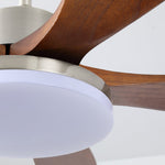 Lunet Ceiling Fan Light with LED, Modern Wooden Blades, 42" & 52" Options