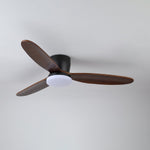 Nocturnus Ceiling Fan Light with Wooden Blades and LED