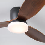 Nocturnus Ceiling Fan Light with Wooden Blades and LED