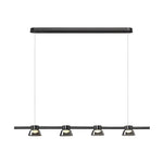 Ring Led Pendant With Smoke Gray Glass Shades