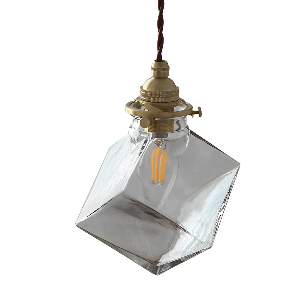 Square Glass Modern Pendant Light Ha076358