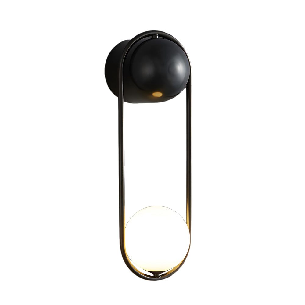 Mila Wall Sconce 1 Light Glass Globe Wall Light Gold Black