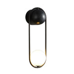 Mila Wall Sconce 1 Light Glass Globe Wall Light Gold Black