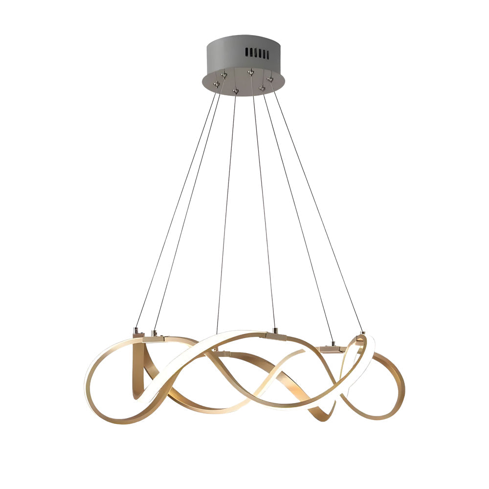 Modern Round Dimmable Led Aluminum Geometric Chandelier Gold