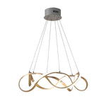 Modern Round Dimmable Led Aluminum Geometric Chandelier Gold
