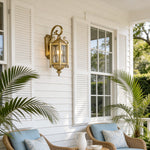 European Vintage Outdoor Wall Sconce in Solid Copper with Clear Glass