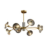 6 8 Lights Flowers Crystal 3 Step Dimming Copper Post Modern Chandelier