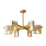 6 8 Light Dimmable Metallic Electroplated Glass Chandelier Lighting