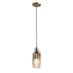1 Light Clear Single Geometric Pendant With Crystal Accents