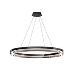 Black Glass Dimmable Led Ring Pendant Chandelier