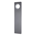 Modern Outdoor Pathway Bollard Light with Round Hole Accent, Black Aluminum LED