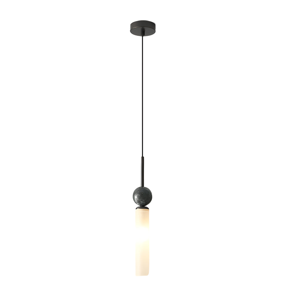 Vertical Marble Cylinder 1 Light Pendant Light Modern Hanging Lamp