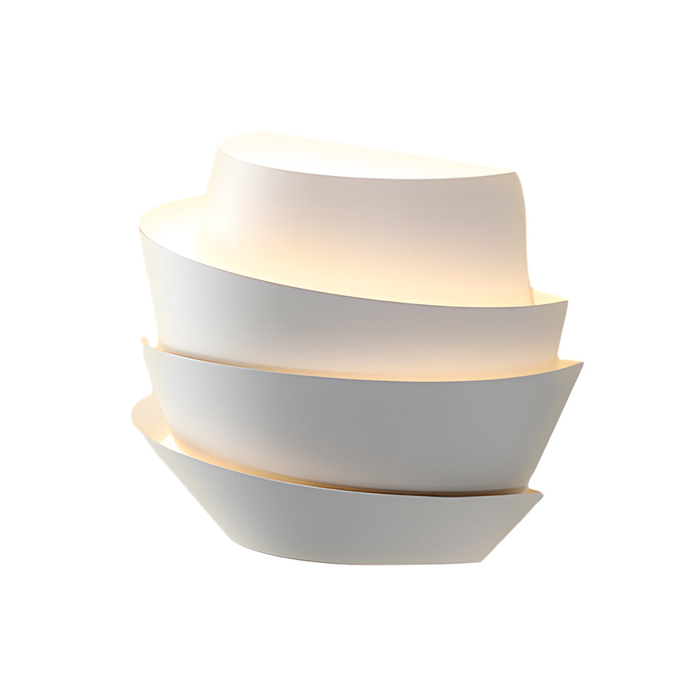 Minimalist Layers Half Cylinder Iron 2 Light Wall Sconce White