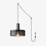 Cement Mesh Pendant Light – Plug-In, Perforated Iron Shade