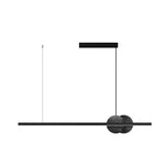 Black Linear Round Marble Led Pendant Light