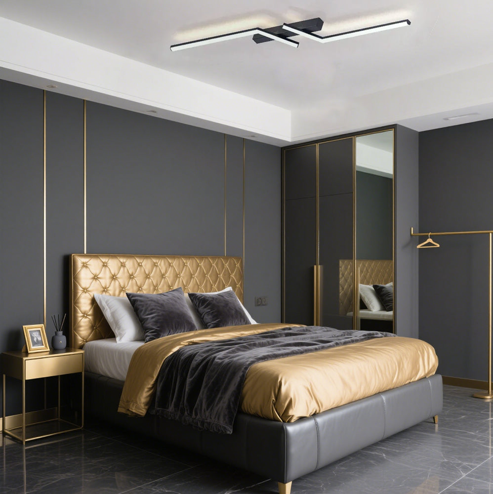 Modern Simple Black Aluminum Led Ceiling Light