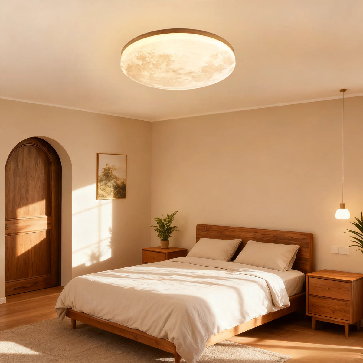 Modern Creative Moon Round Ceiling Light