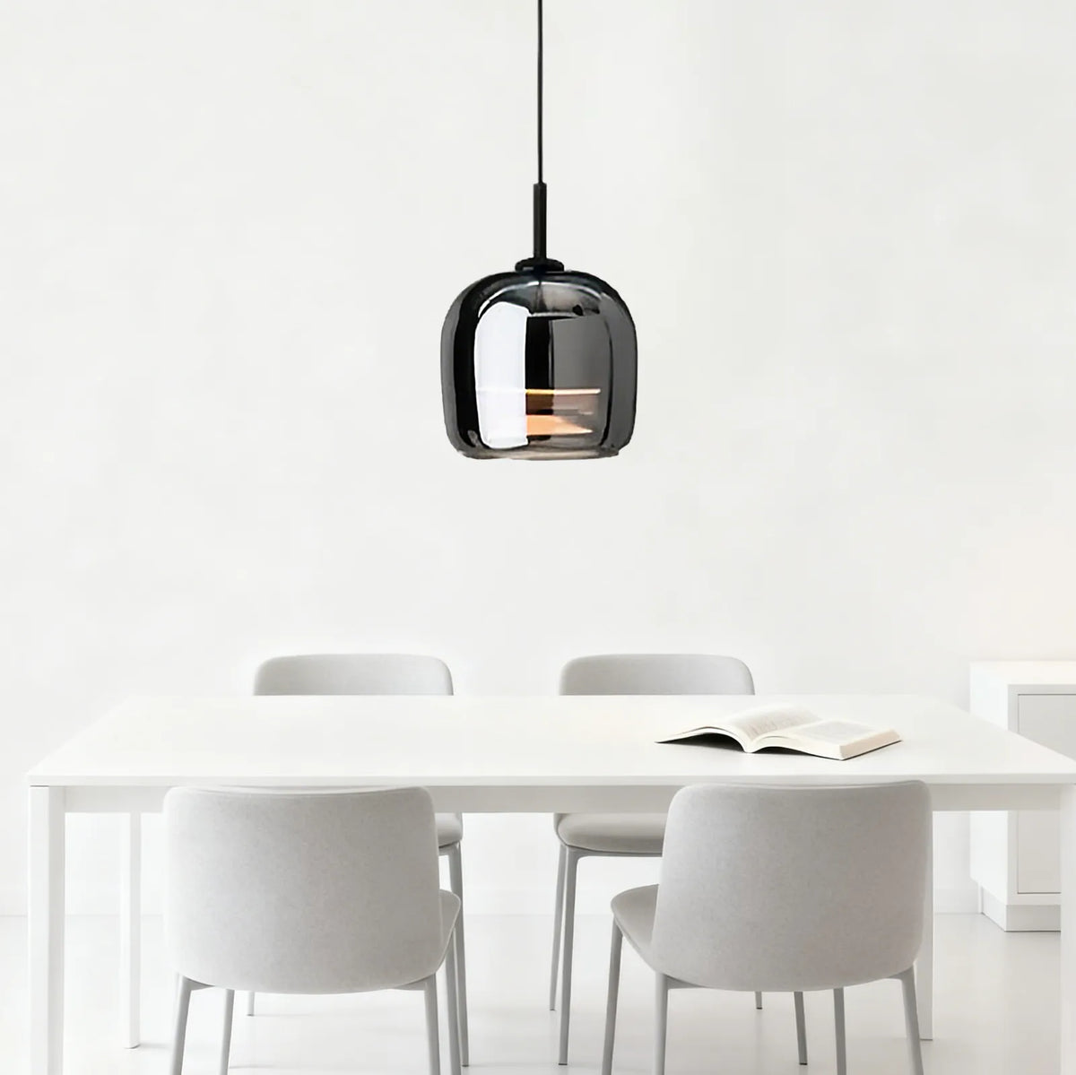 Modern Black Glass Pendant Light