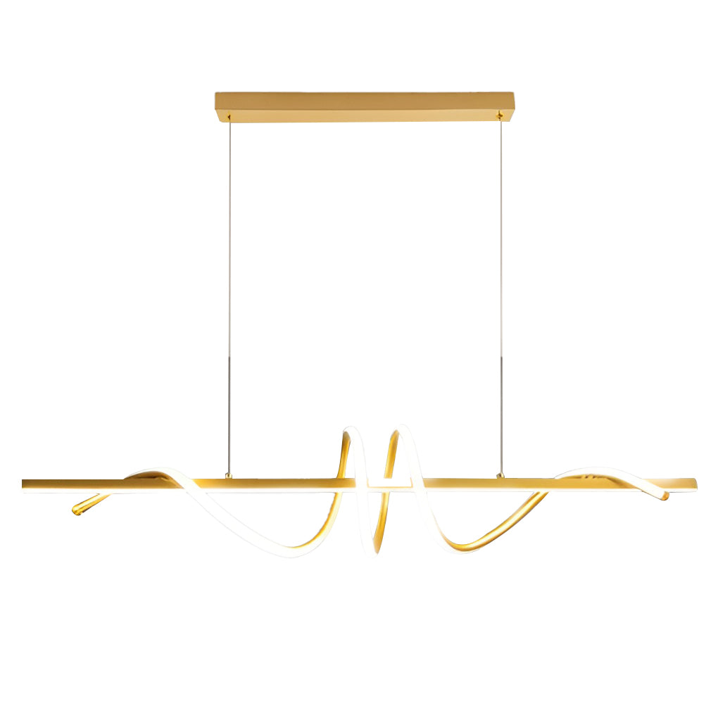 Nordic LED Linear Chandelier with Stepless Dimming for Modern Dining and Kitchen Spaces