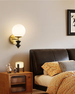 Elodie Globe Wall Sconce — Modern Brass & Glass Wall Light for Bedroom, Living Room