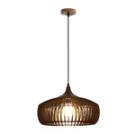 Japanese Wood Cage 1 Light Pendant Light