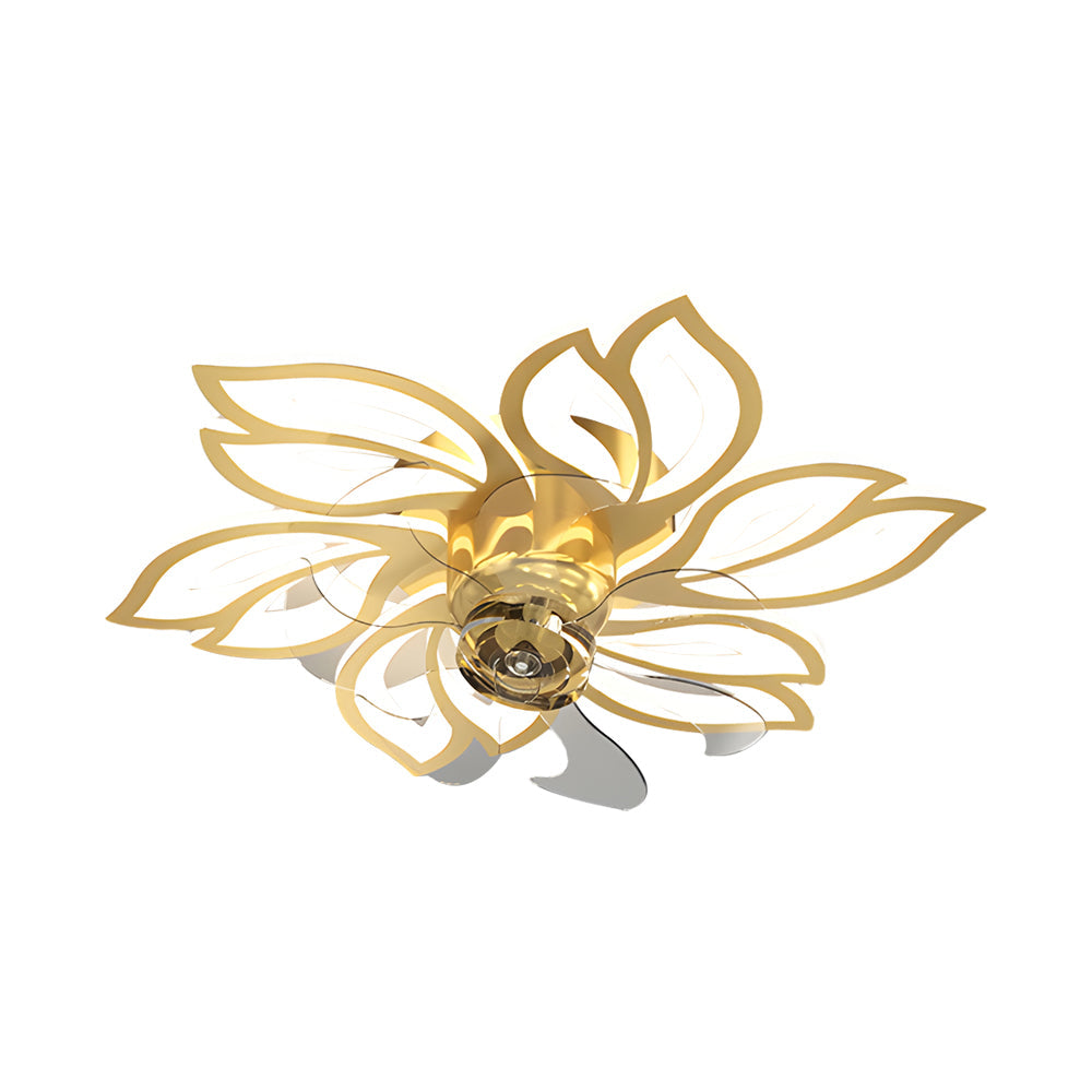 Simple Flowers 3 Step Dimming Modern Low Profile Ceiling Fan With Lights