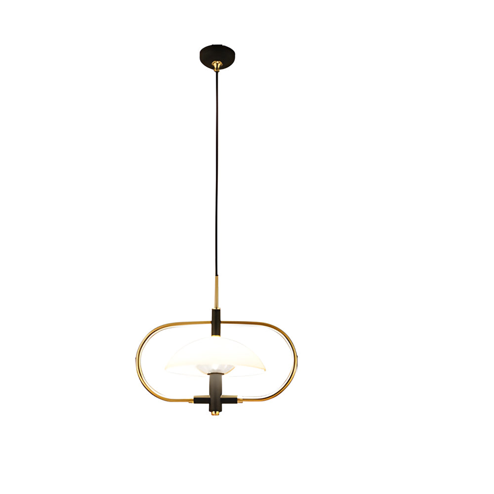1 3 6 Heads Semicircular Opal Glass Dome Chandelier Aperture Pendant Light Hanging Ceiling Lighting