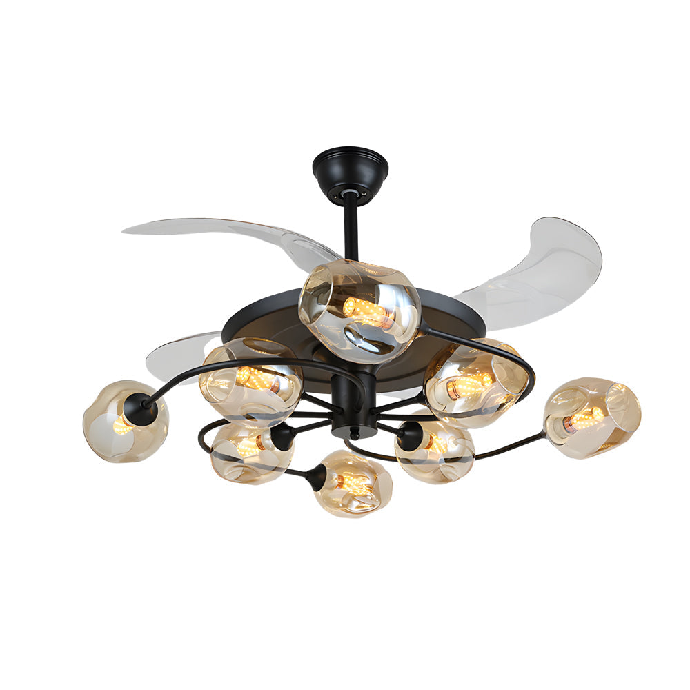 41 In 4 Blades Ceiling Fan Lights With 6 8 Light Glass Shades Remote Control