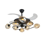 41 In 4 Blades Ceiling Fan Lights With 6 8 Light Glass Shades Remote Control