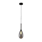 Modern 1 Light Led Teardrop Glass Pendant Light In Amber Smoke Gray
