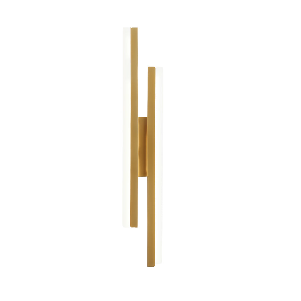 Modern 2 Light Linear Led Wall Lamp With 3 Step Dimming Black Gold Wall Sconce
