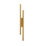 Modern 2 Light Linear Led Wall Lamp With 3 Step Dimming Black Gold Wall Sconce