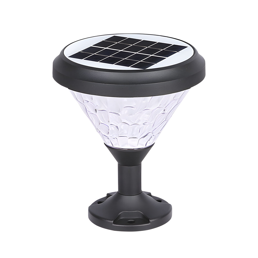 9 Inch High Black Round Led Solar Post Pier Light
